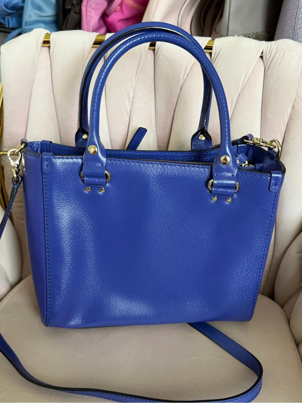 Kate Spade ♠️ Wellesley Quinn Blue Leather Satchel 💙